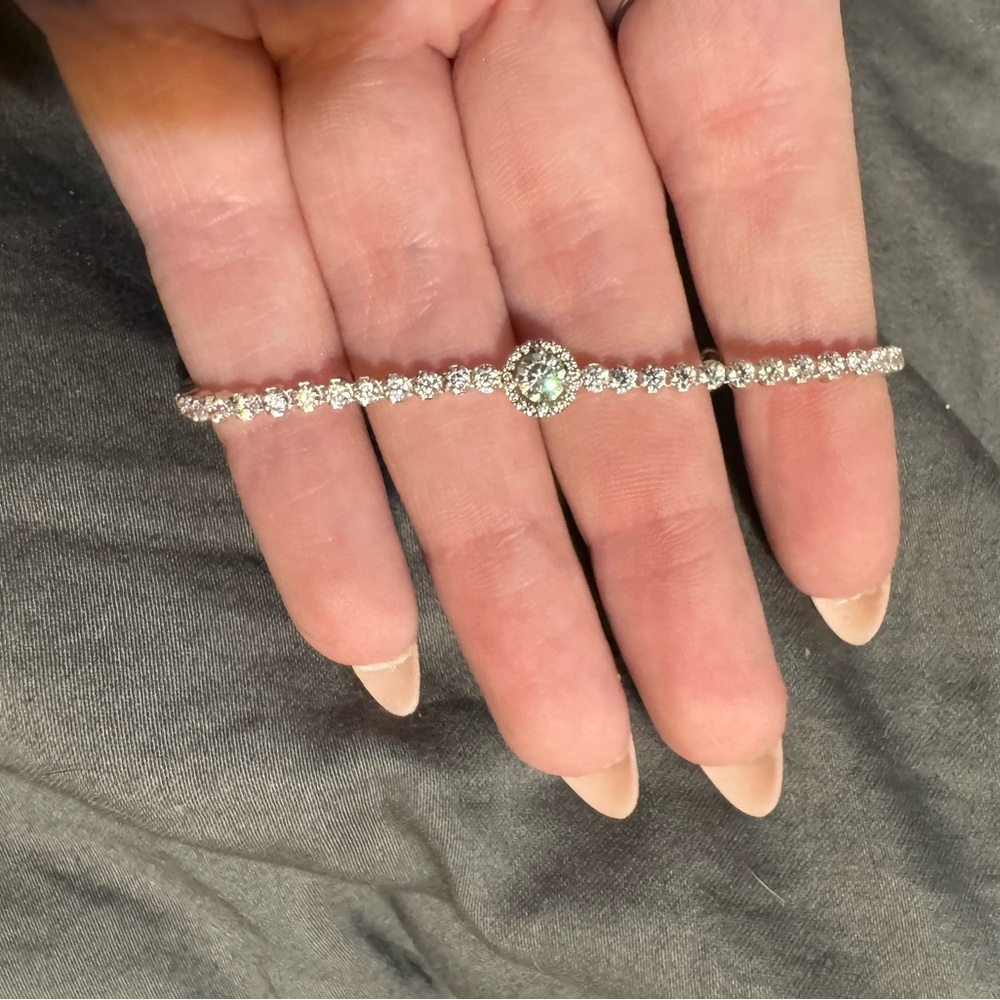 Pandora Silver Bracelet with Sparkling Accents